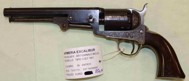 Revolver Avancarica Artigianale Belga Tipo Colt 1851 Calibro 36 Antico