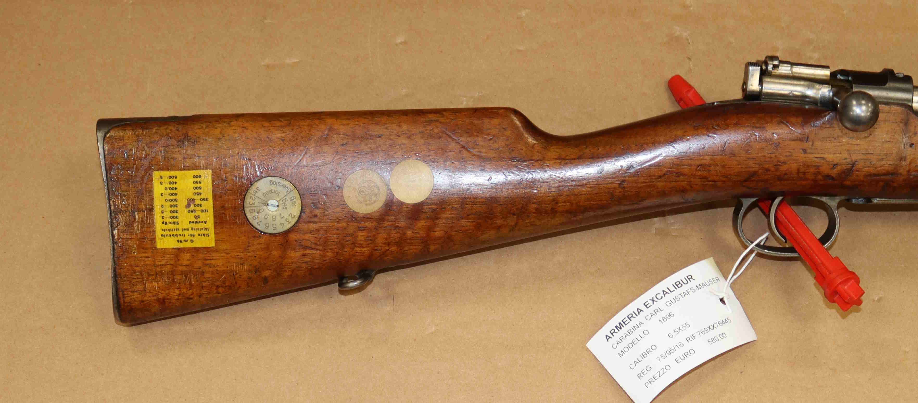 Carabina Carl Gustafs-Mauser Modello 1896 Calibro 6.5X55