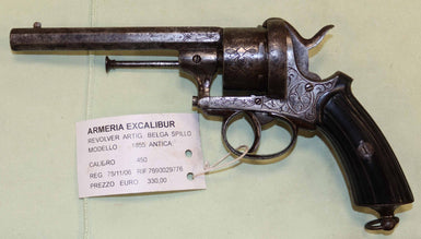 Revolver a Spillo Artigianale Belga Calibro .450