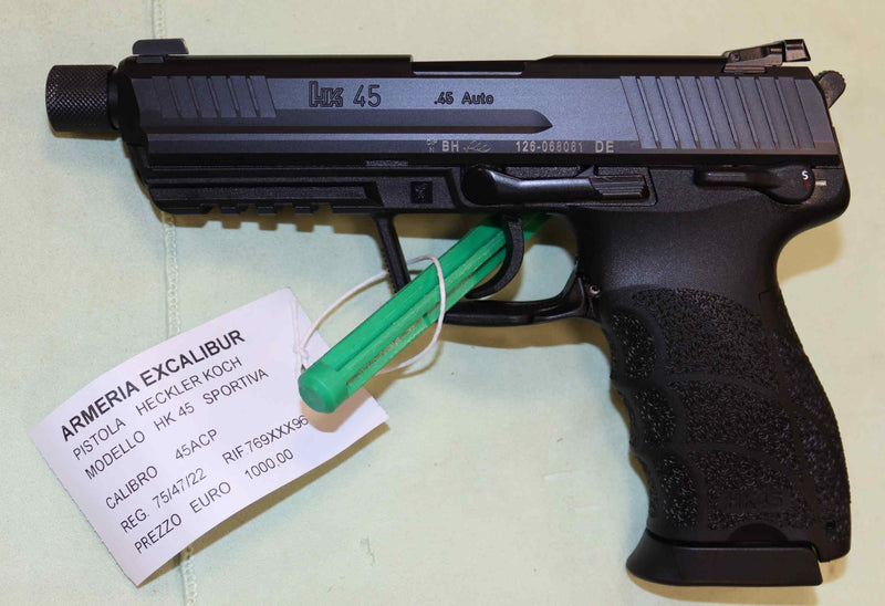 Pistola Heckler & Koch Modello HK45 Calibro 45 ACP Sportiva