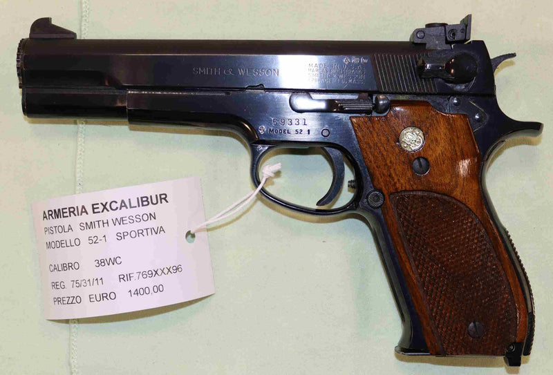 Pistola Smith & Wesson Modello 52-1 Calibro 38WC Sportiva