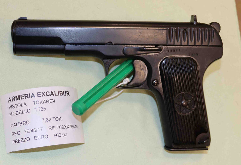 Pistola Tokarev Modello TT35 Sovietica Calibro 7.62 Tokarev