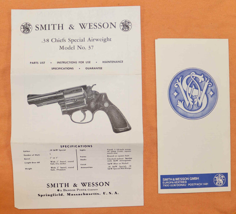 Revolver Smith & Wesson Modello 37 Calibro 38 SP