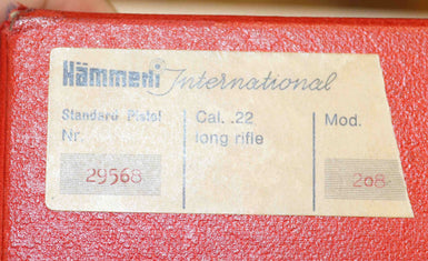 Pistola Hammerli Modello 208 International Calibro 22 LR Sportiva