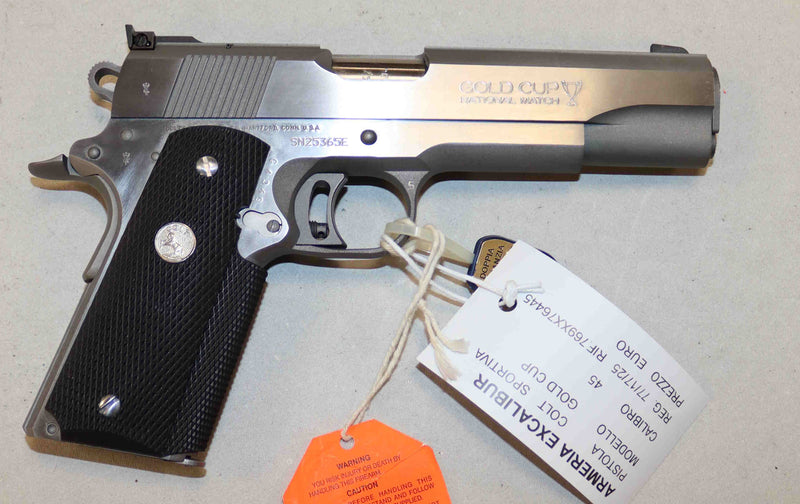 Pistola Colt Modello Gold Cup Inox Calibro 45HP Sportiva