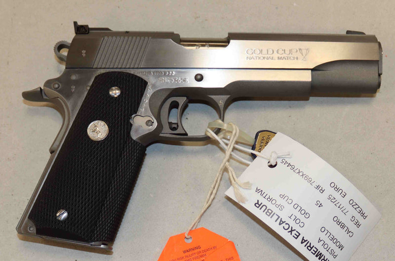 Pistola Colt Modello Gold Cup Inox Calibro 45HP Sportiva