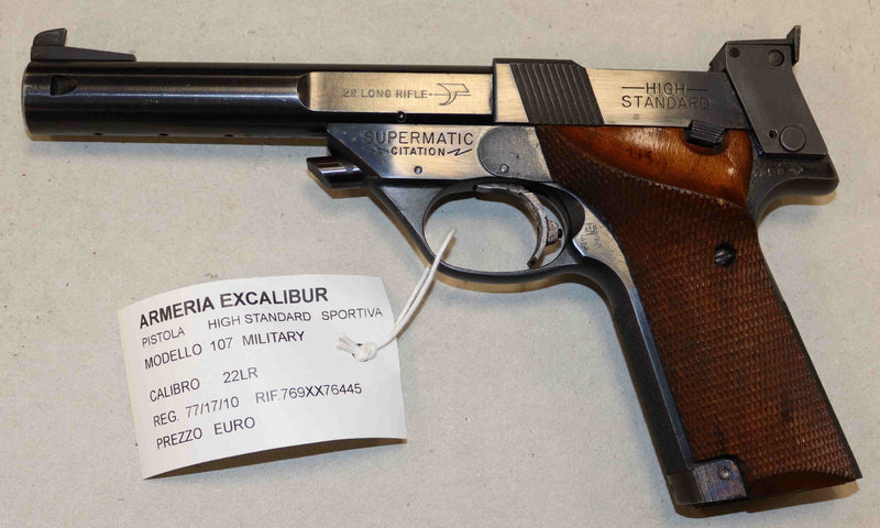 Pistol High Standard Modello 107 Military Calibro 22 LR Sportiva