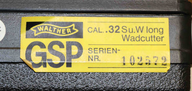 Pistola Walther Modello GSP Calibro 32WC Sportiva
